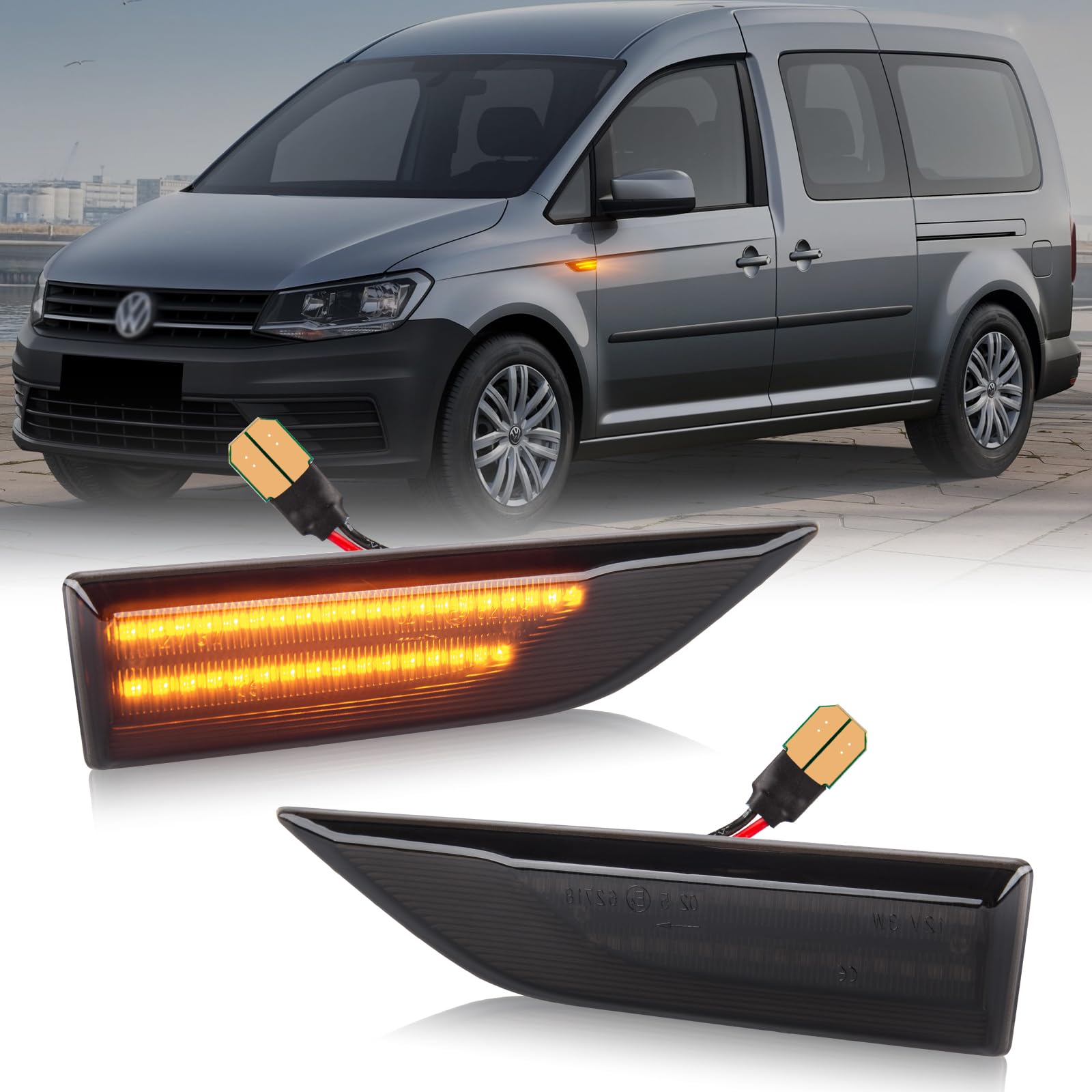 Frecce Laterale a LED per VW Caddy T6 2015~2024, Indicatore di Direzione, 2 Pezzi