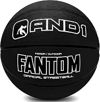AND1 Fantom Rubber Basketball: Regulamento oficial tamanho 7 (75 cm) Basquete de borracha - Construção de canal profundo, feito para jogos de basquete internos e externos