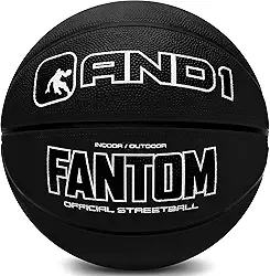 AND1 Fantom Rubber Basketball: Regulamento oficial tamanho 7 (75 cm) Basquete de borracha - Construção de canal profundo, feito para jogos de basquete internos e externos