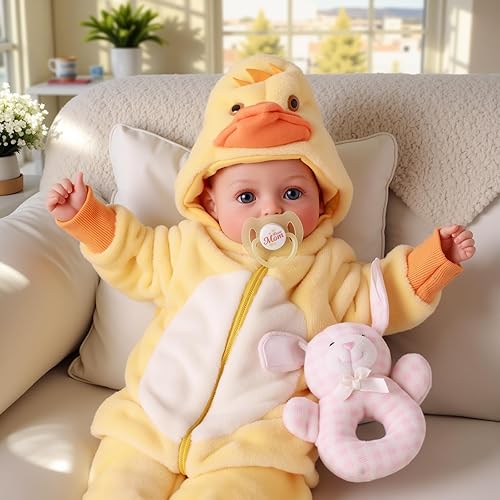 BABESIDE Value 5-Piece Realistic Baby Doll Set – Includes 15-Inch Soft Body Doll, Outfit, Bottle, Magnetic Pacifier & Birth Certificate – Ideal Gift for Kids, Birthday, Pretend Play