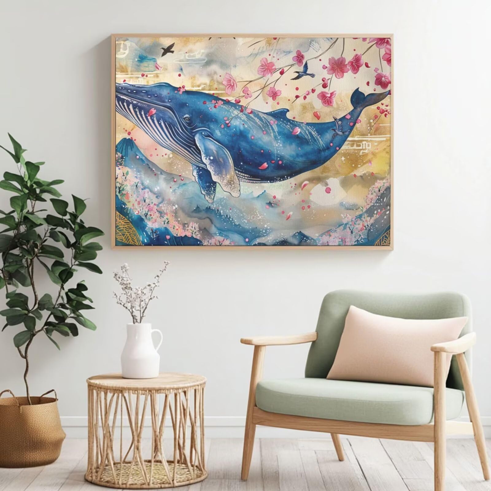 Malen-nach-Zahlen-Set für Erwachsene, Malen nach Zahlen, Blume, Acryl, Malen nach Zahlen für Erwachsene/Anfänger, Ölgemälde, Basteln für Zuhause, Wanddekoration – (100 x 75 cm, ohne Rahmen) MK211