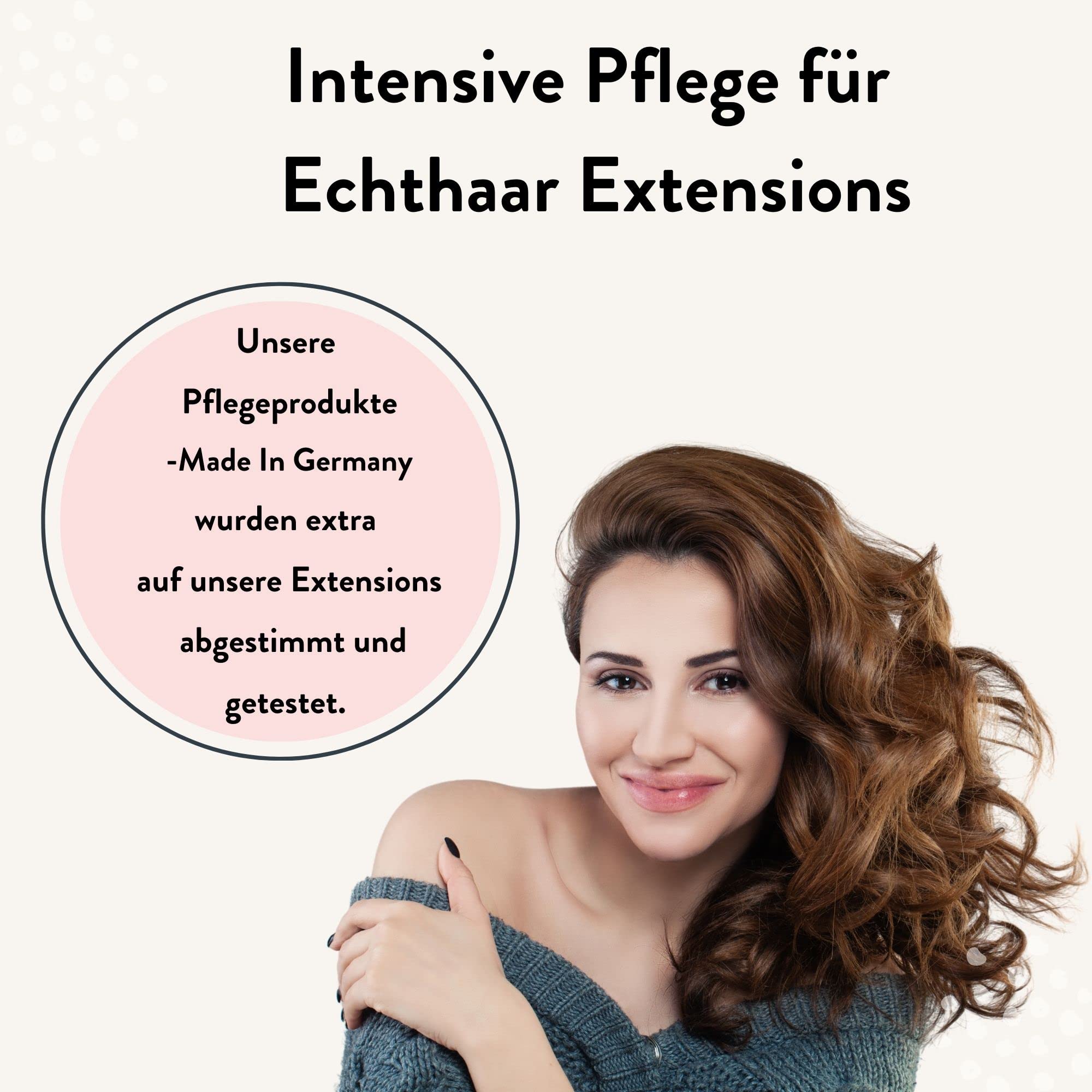 hair2heart Pflegeset für Echthaar Extensions Haarverlängerungen - 2-Phasen Sprühkur, Creme-Shampoo, Haaröl und Haarmaske für strahlendes, gesundes Haar