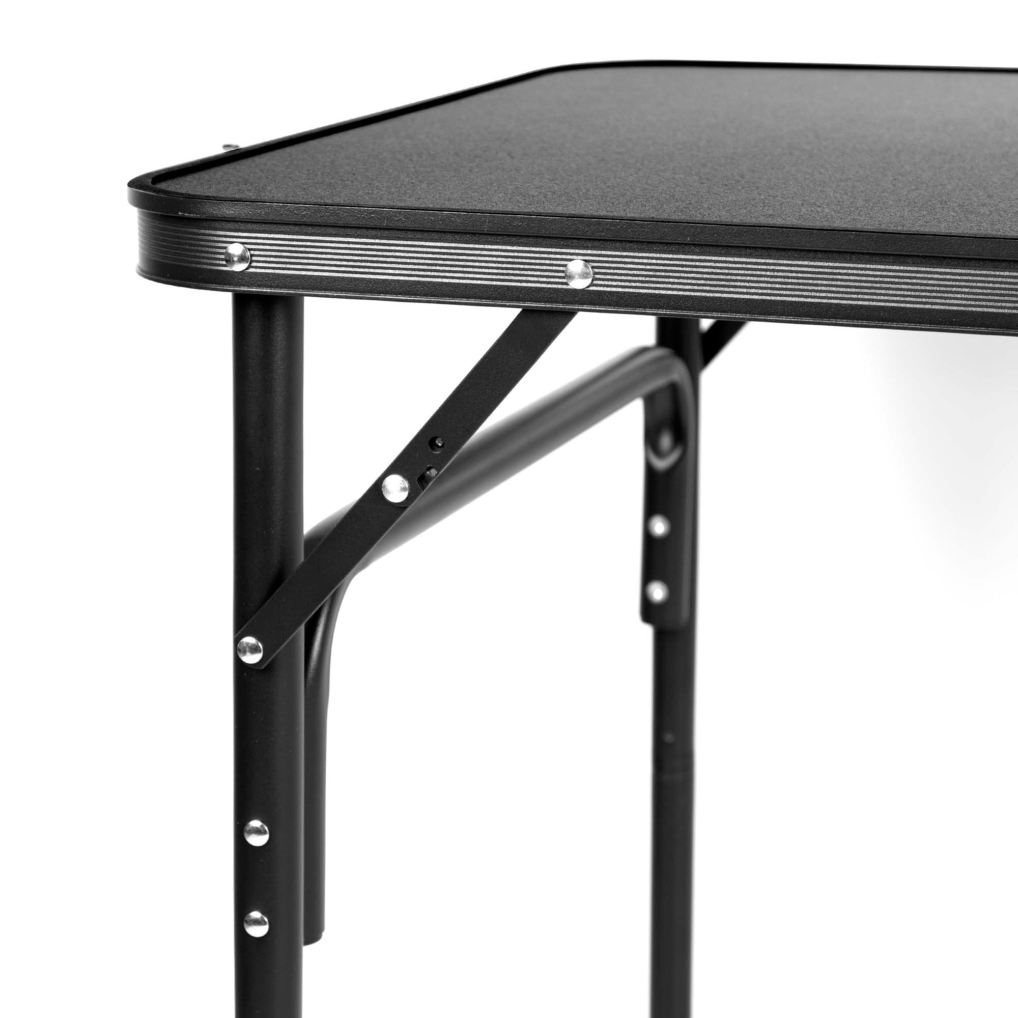 AKTIVE Mesa Plegable, 90 x 60 x 70 cm, Topes Antideslizantes, Tablero MDF, Estructura de Aluminio, Sistema de nivelación Integrado, Soporta 30 kg, Peso Ligero (63054)