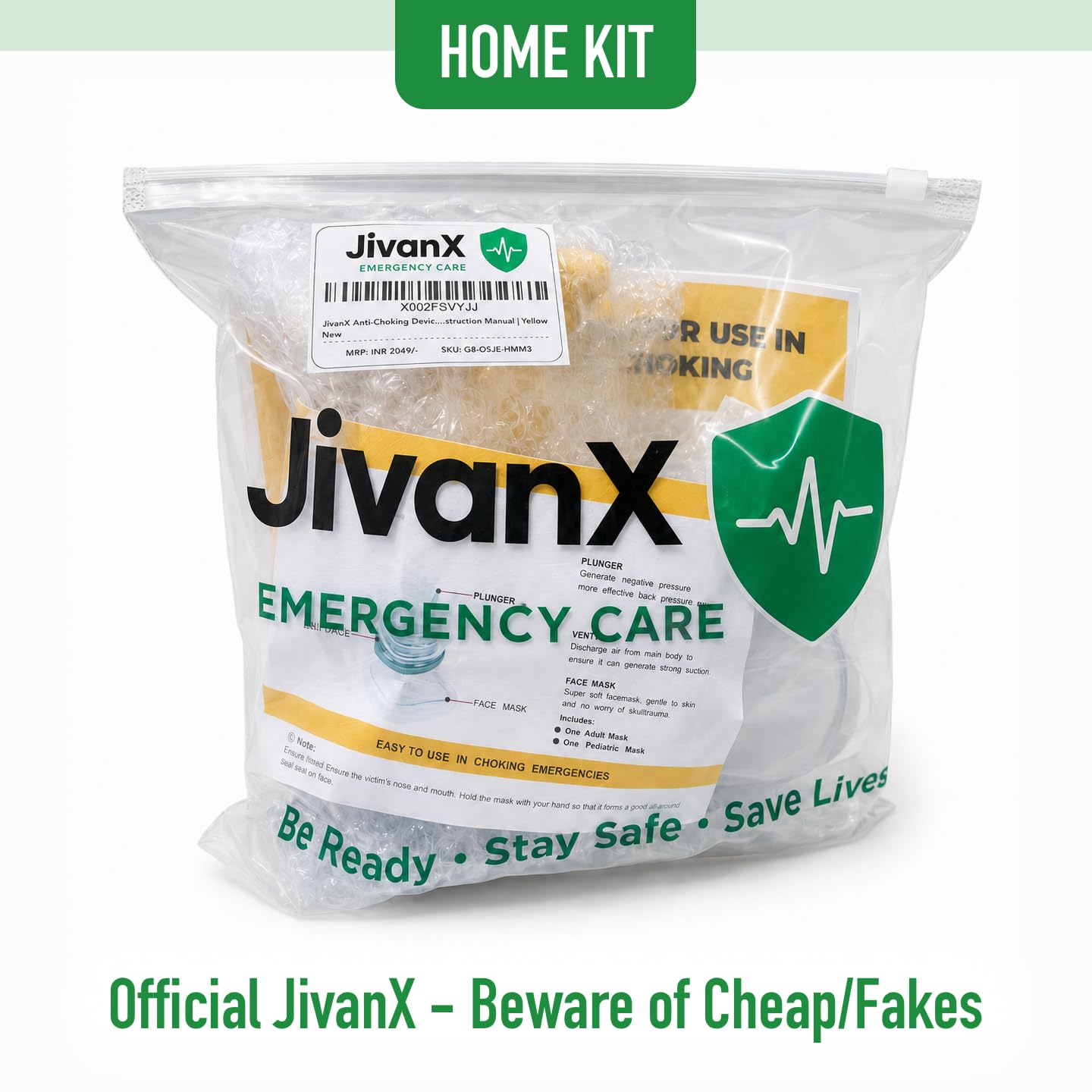 Anti-Choking Device – Choking Rescue Suction Kit for Kids & Adults | First Aid Airway Clearing Device for Home, Travel & Emergency Use | Includes Emergency Instruction Manual | Yellow — Amazon image 4