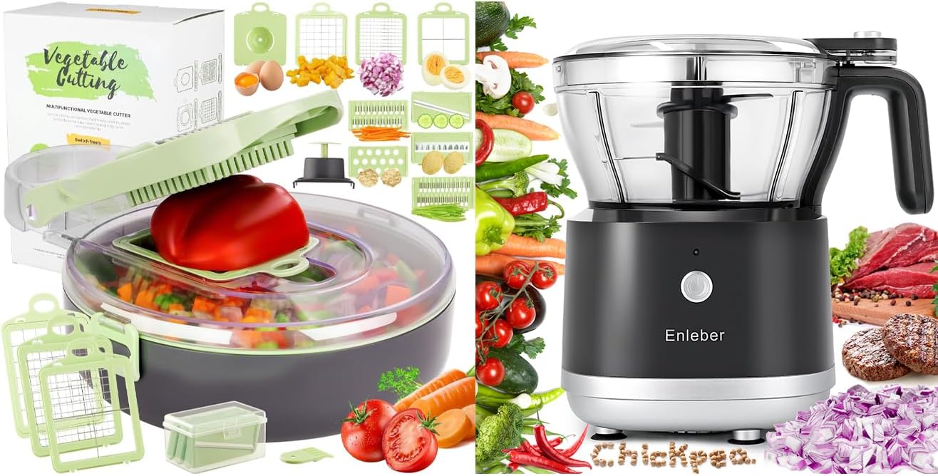 Food Processor Electric Food Chopper Vegetable Chopper Slicer Chopp, Slice, Mince, Grind, and Puree, Onion Chopper, Kitchen Vegetable Slicer Dicer Cutter for Baby Food &Family Use
