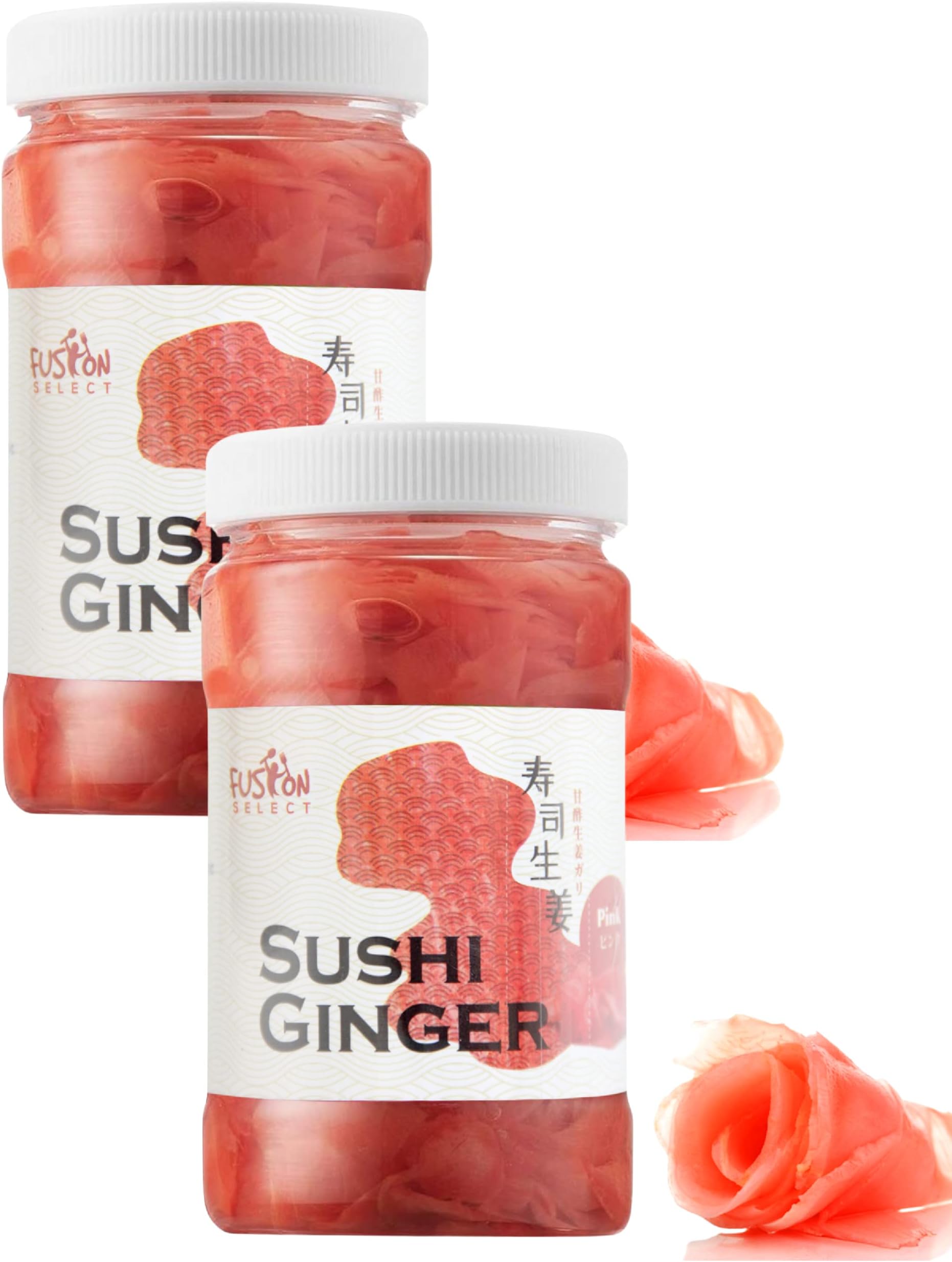 Fusion Select 2 Packs Sushi Ginger - Natural Sliced Gari, Pickled Ginger for Sushi - No MSG, Non-GMO - Spicy, Sour, Sweet & Salty Taste Notes - Side Dish For Sashimi, Sushi Ingredients - 12oz