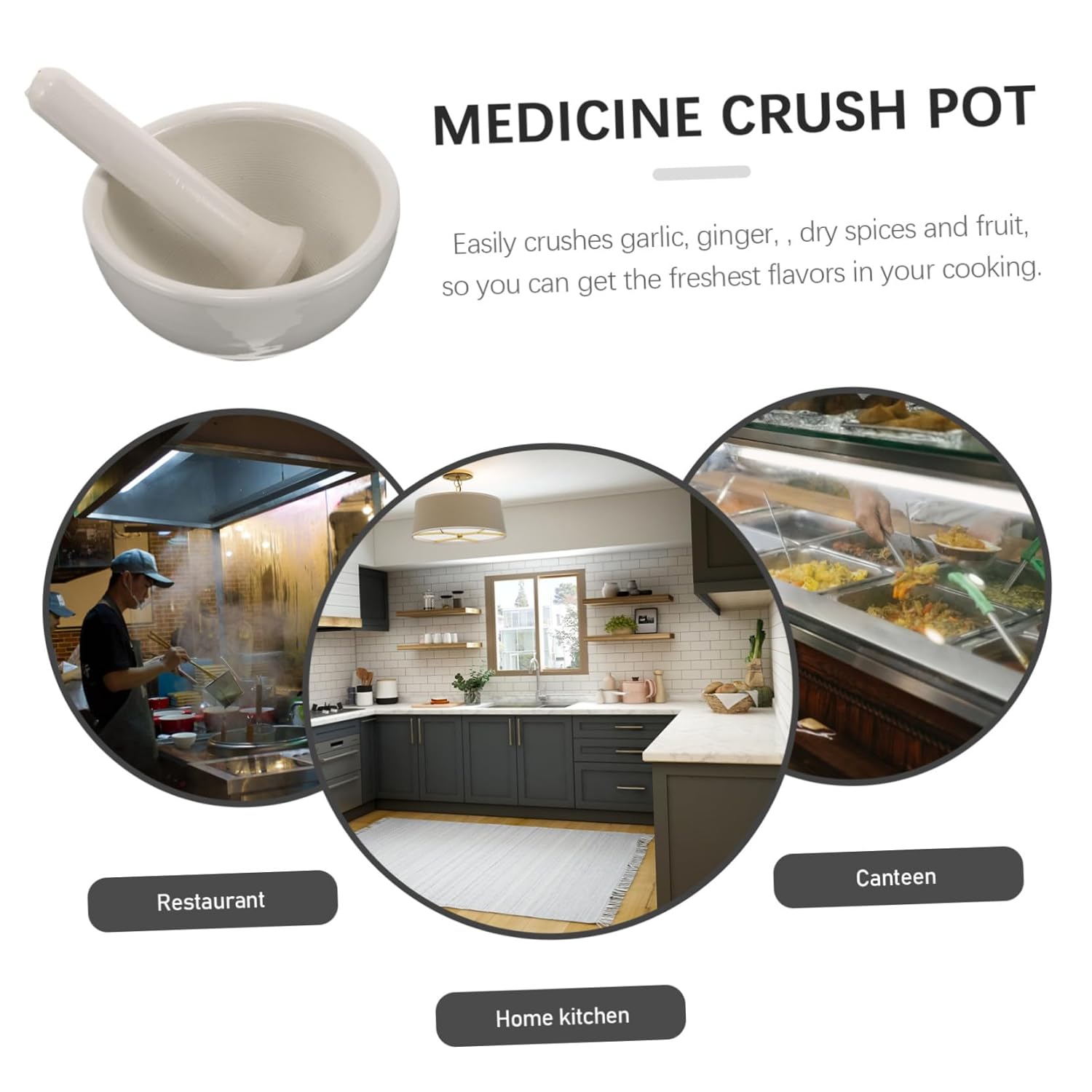 Ceramic Bowl and Pestle for Spices and Pills Small Household Kitchen Mortar for Efficient Garlic Ginger and Crushing Non-Porous Material Easy to Use and Store