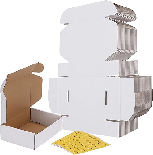 Vista 17 de RLAVBL Juego de cajas de envío de 12x9x2, paquete de 25, caja de cartón corrugado blanca para embalaje, envío postal, negocio