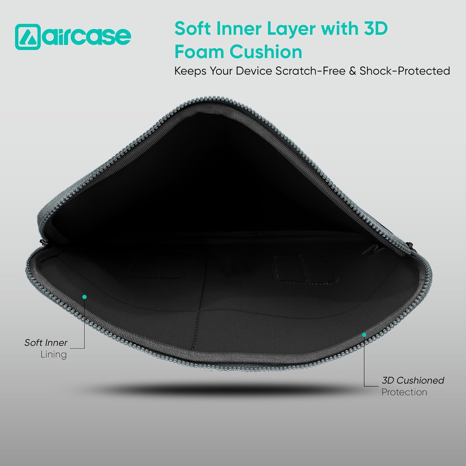 AirCase Premium Laptop Bag with 6 Pockets fits Upto 13.3" Laptop/MacBook, Wrinkle Free, Padded, Water Resistant Light Neoprene case Cover Sleeve Pouch, for Men & Women, Black 15 710O0WrZSOL. SL1500