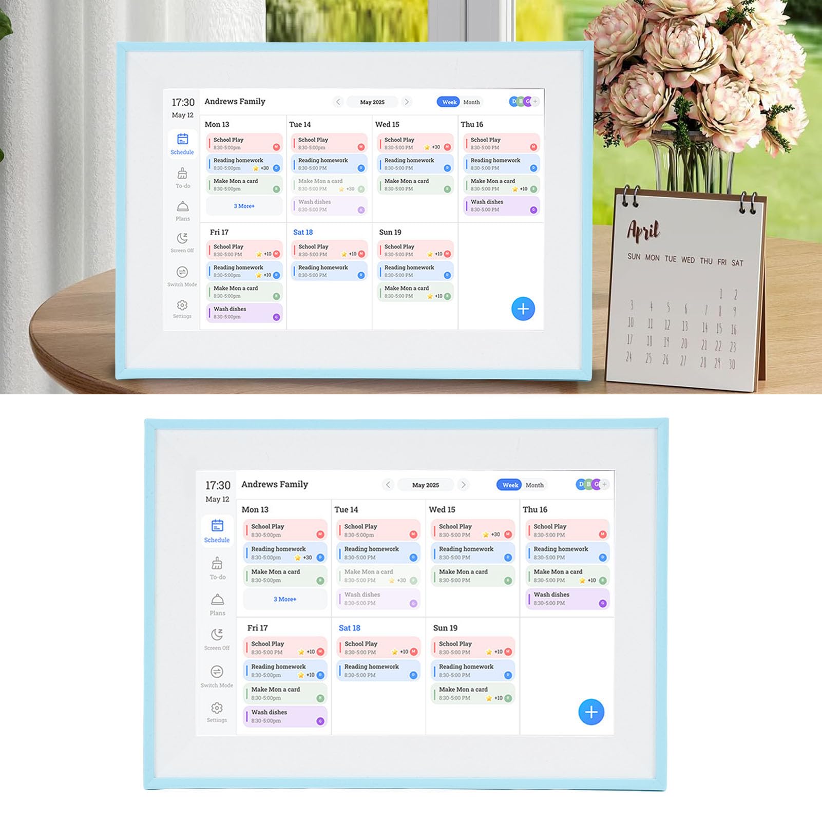 Calendario Digitale, 10.1in HD Touchscreen Interactive Electronic Chore Chart & Family Planner Plan, Calendario Intelligente la Cornice Digitale per gli Orari Famiglia Home