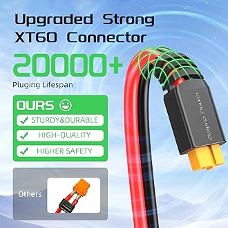 Bateria Power Solar to XT60 Charge Extension Cable 12AWG 10Ft Solar Connector to XT60 Adapter Cable for Solar Panel to LiFePO4 Battery RV Portable Power Station Solar Generator