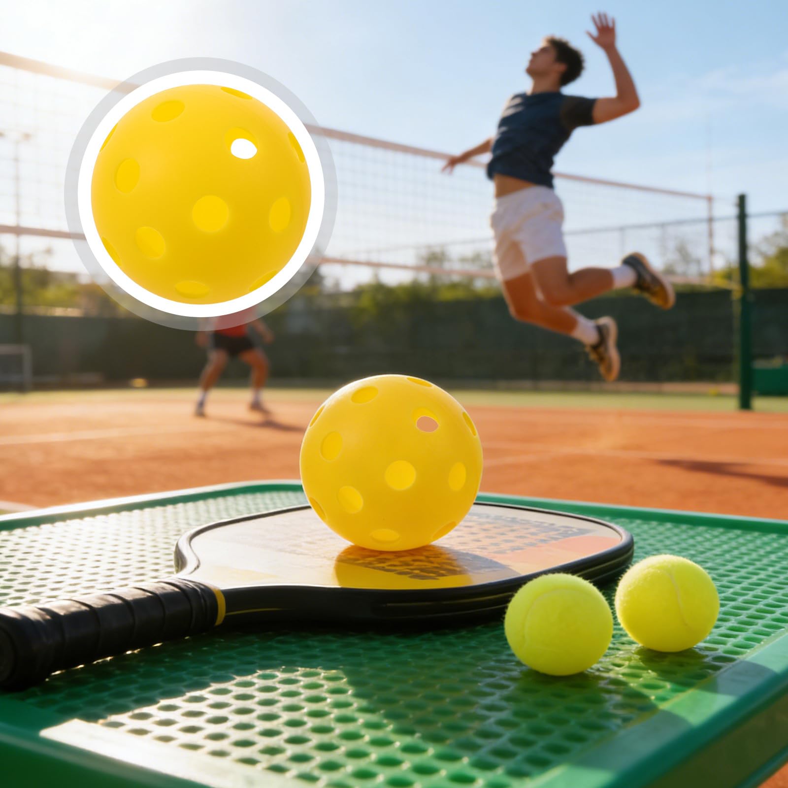 SHINEOFI 20 Palline da Allenamento per Pickleball, 26 Buche, Palline da Allenamento Gialle per Sport Indoor E Outdoor, Resistenti E Ad Alto Rimbalzo per Pickleball All'aperto.