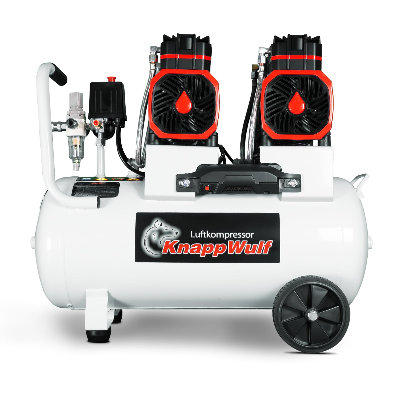KnappWulf KW6050 Flüsterkompressor 10 Bar 50L Tank 512L/min 3000W 230V brushless Motoren Druckluftkompressor