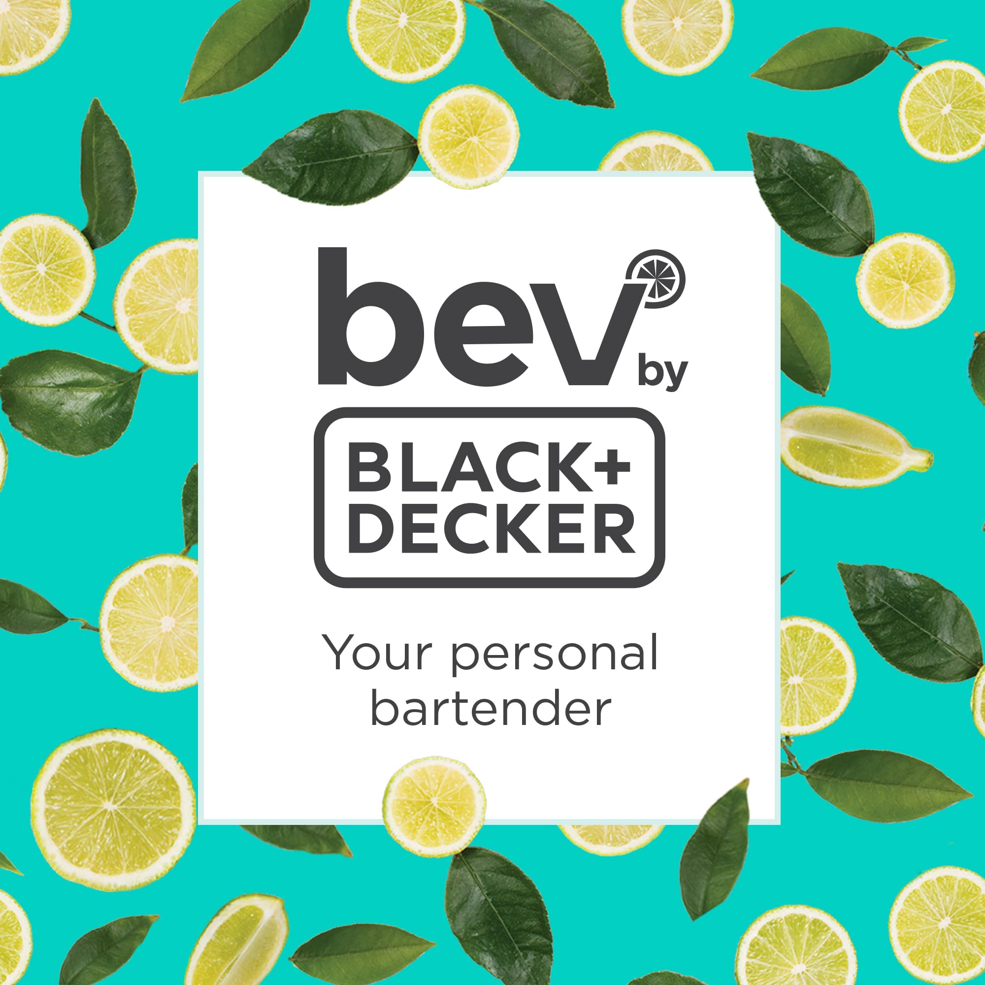 BLACK+DECKER BEV Cocktail-Maschine (individuelle Cocktails auf Knopfdruck, Platz für 5 Spirituosen, Getränkestärke einstellbar, mit Reinigungsmodus & LED Beleuchtung im Party-Modus) BEHB101