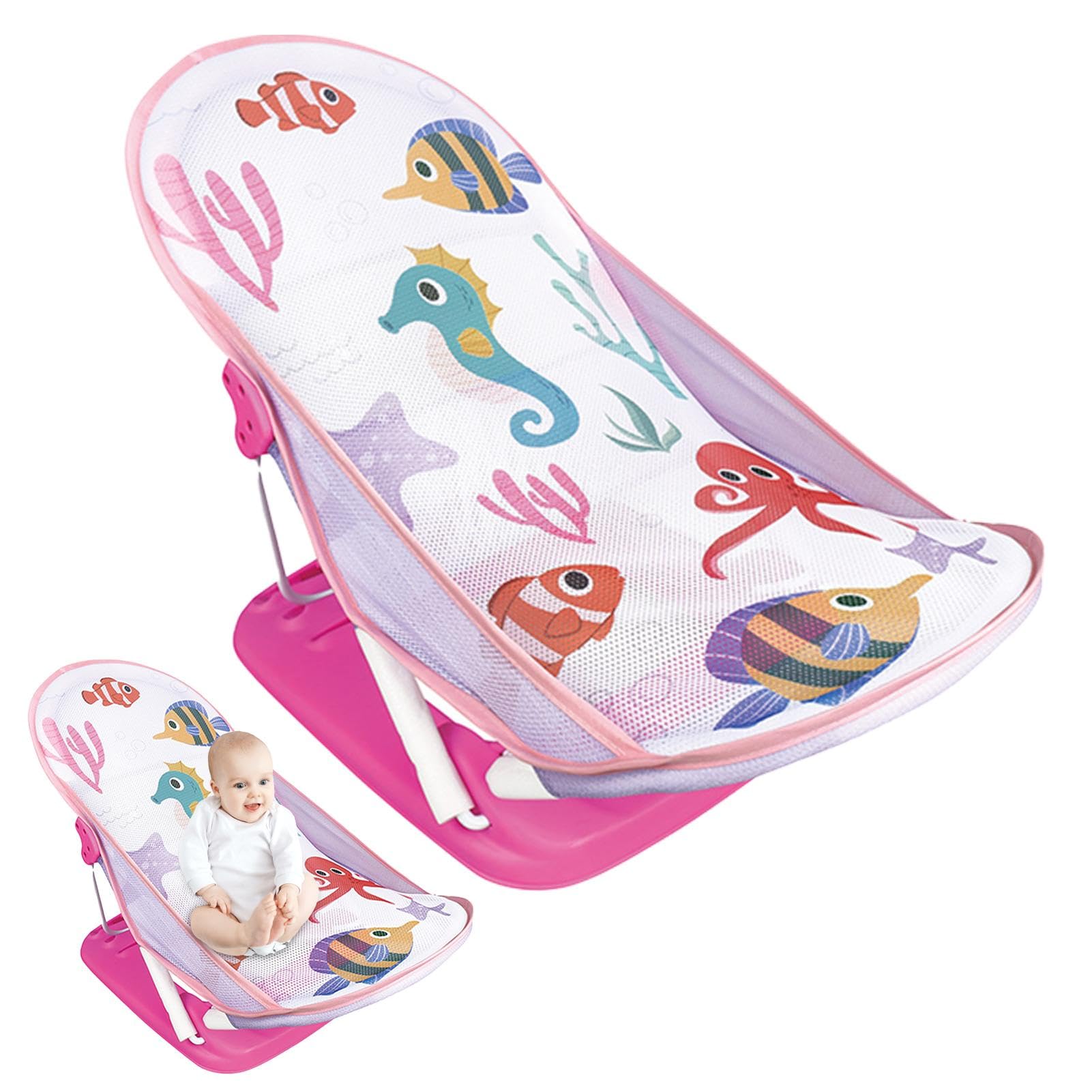 Asiento de baño para bebé – Silla de baño para bebé que ahorra espacio