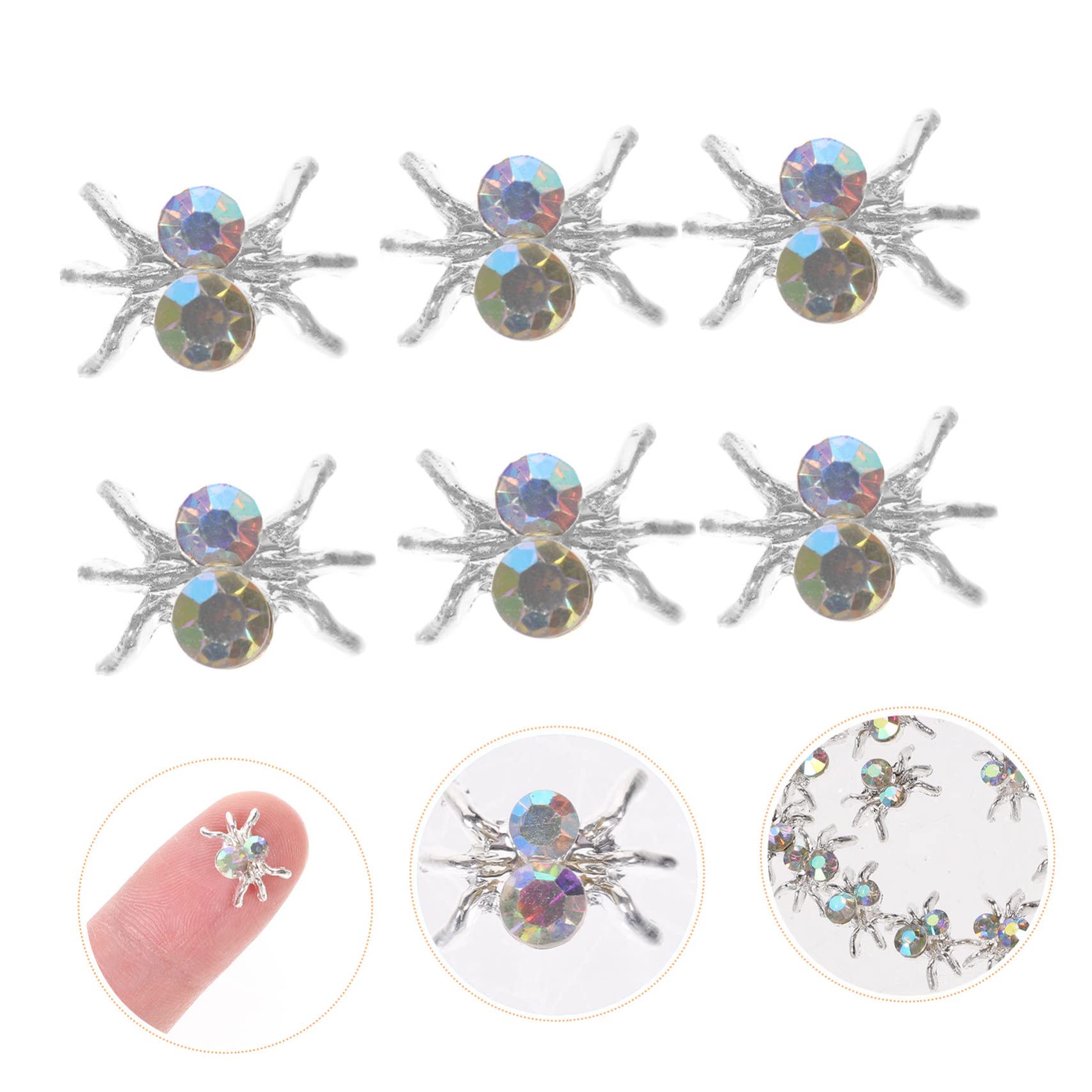 Healvian 500pezzi Charm Per Unghie Forma Di Ragno Decorazioni Per Manicurper Halloween Feste e Occasioni Speciali Facili Da Applicare Per Nail Art Creativa
