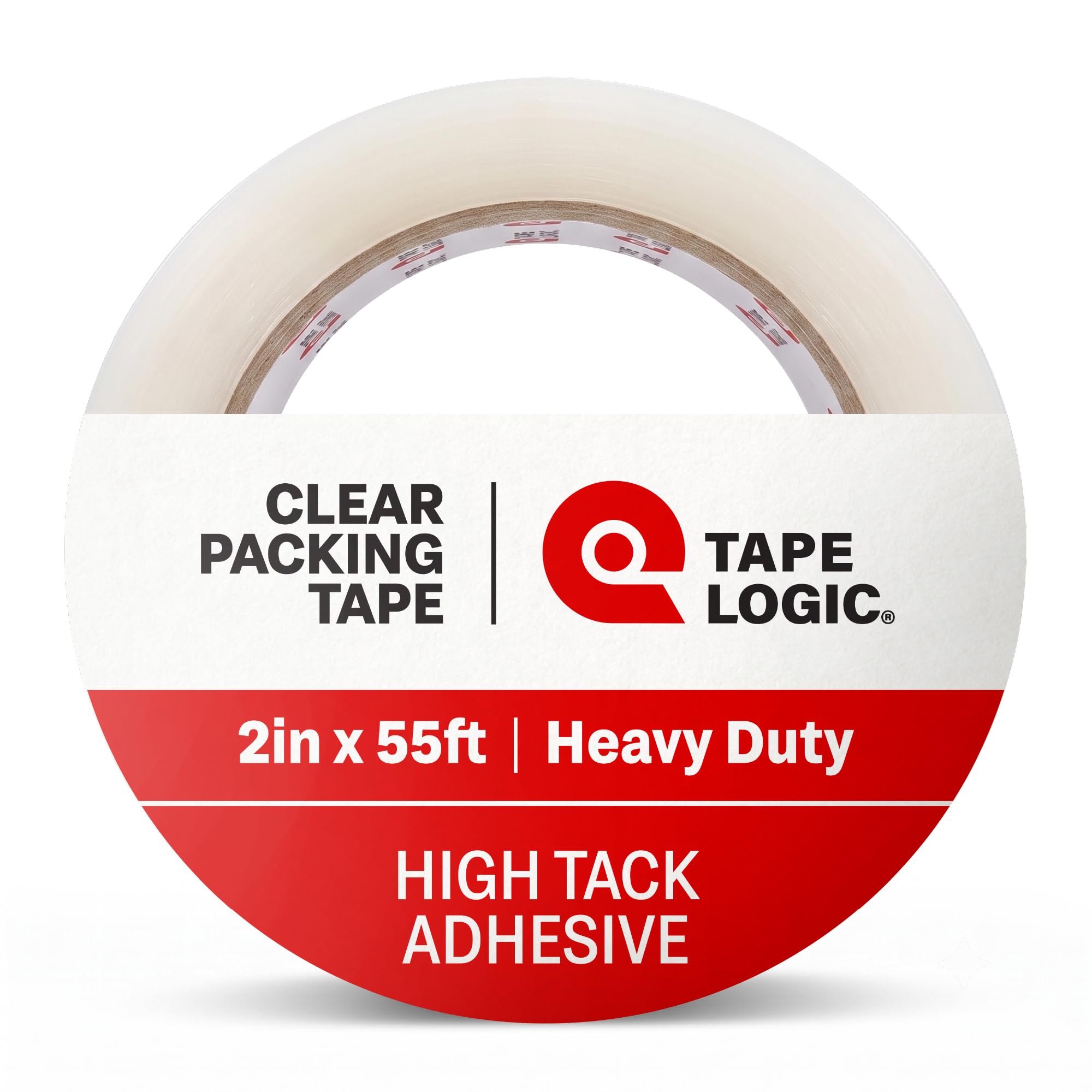 Tape Logic Cinta de embalaje, resistente, 5 cm x 55 yardas, transparente, rollo de cinta de embalaje extra larga y fuerte, ideal para almacenes, oficinas, envíos y cajas de mudanzas
