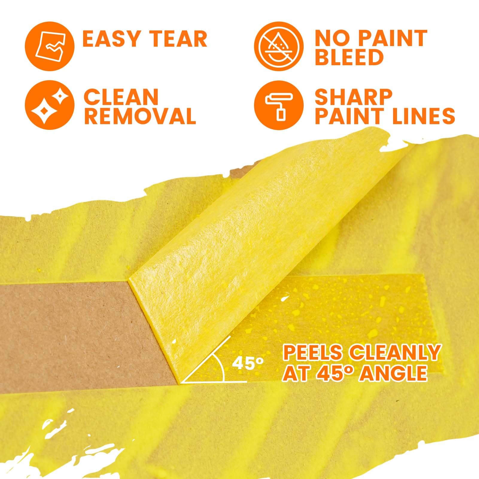 ADHES Nastro di Mascheramento Professionale con Taglierino 24mm x 55m x 6