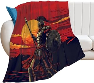 Ancient Greek Spartan Soft Throw Blanket Flannel Warm Cozy Plush Blankets for Couch Sofa Bedroom Travel