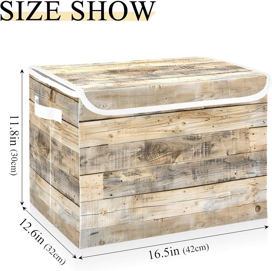 Amazon.com - PDZRMY Wood Texture Rustic Large Storage Bins with