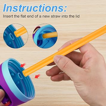 BOXOB Replacement Parts Kit for Owala FreeSip Water Bottle 24oz & 32oz | Replacement Parts Kit for Water Bottle Includes 2 Stoppers 2 Sealing Rings 6 White Straw 1 Screwdriver & 1 Straw Brush