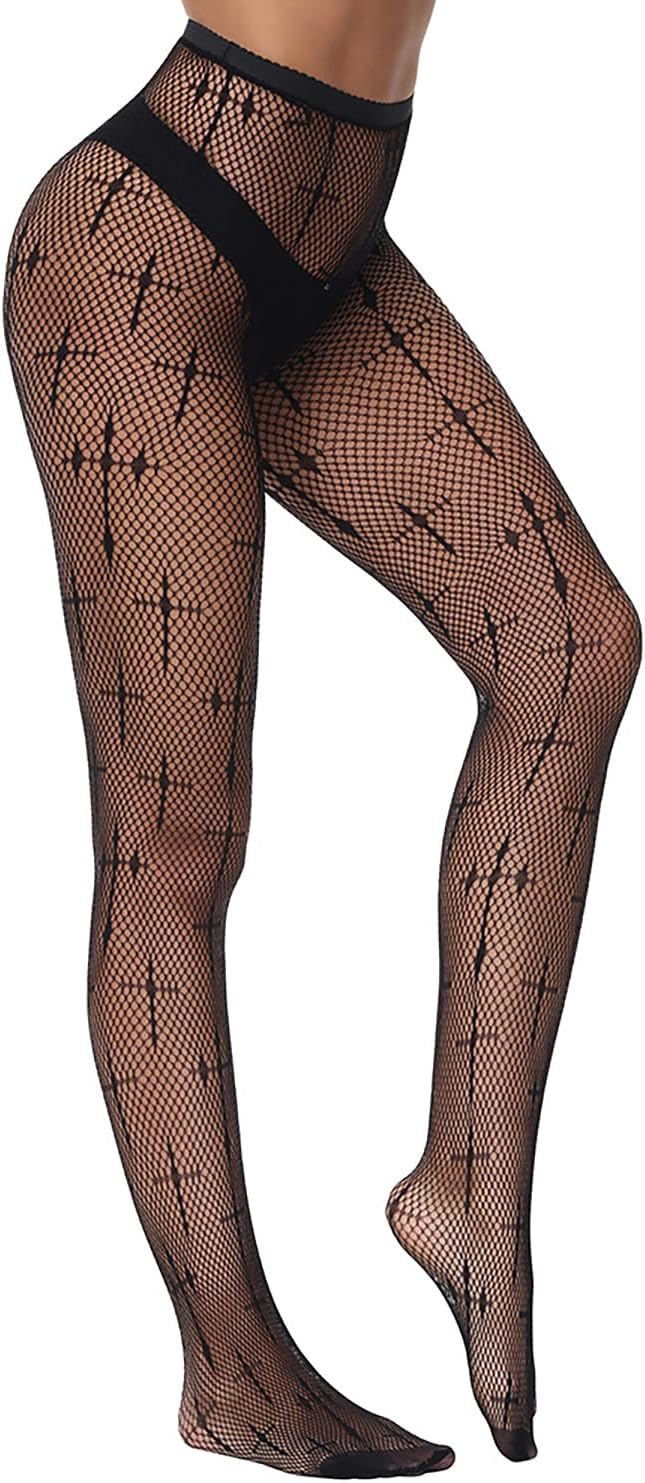 Tights for Women High Waist Fishnet Stockings Lace Leggings Floral Lace Pantyhose