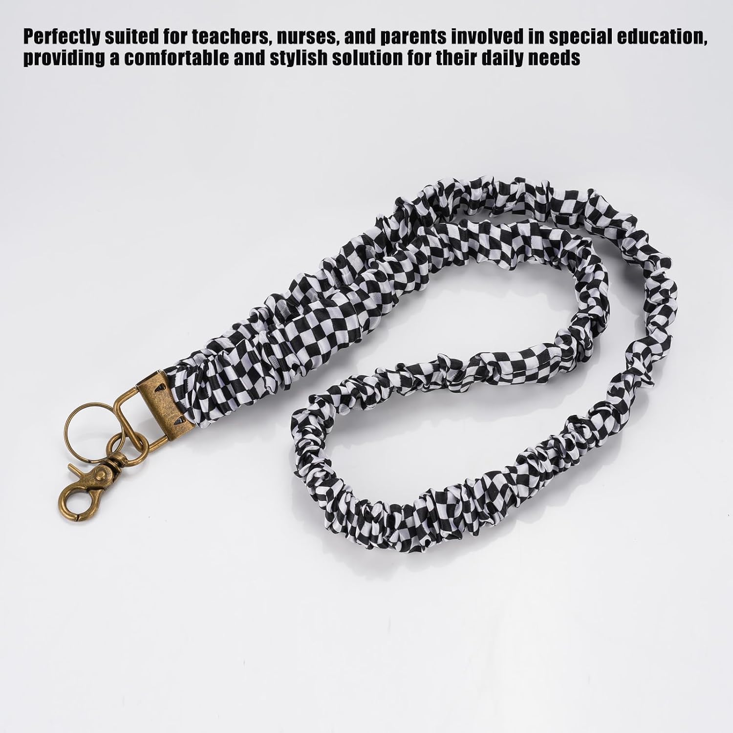 Cute Scrunchie Lanyard for Women,Aesthetic Elastic Lanyard for ID Card Holder and Wallet Strap image 2