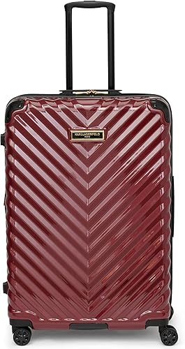 Miniatura 4 de Karl Lagerfeld Paris Maleta para mujer ruedas giratorias rígidas Borgoña Ruedas giratorias de maleta rígida