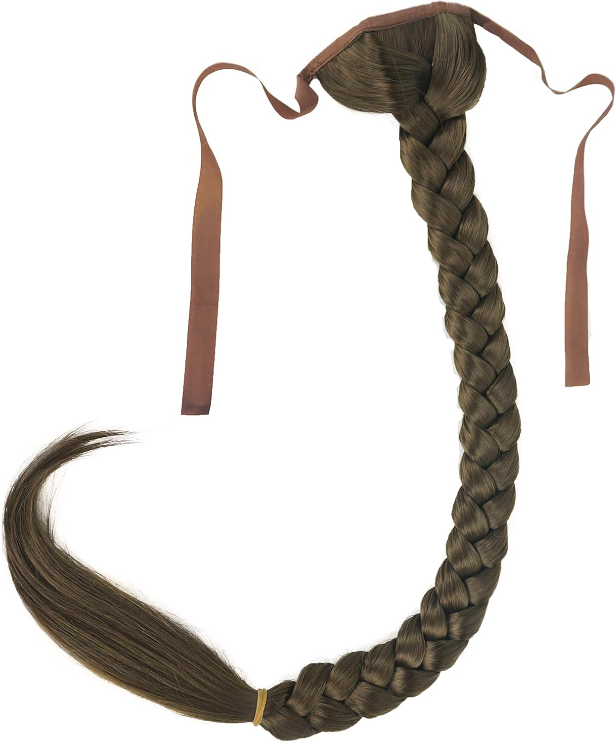 Lydell 24" Long Fishtail Braid Wrap Around Ponytail Extension Synthetic Hairpiece #10 Medium Golden Brown