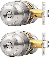 Vista 55 de Probrico Pomos de puerta negro mate, manijas de puerta con cerradura y perilla, pomos de interior sin llave para baño y dormitorio, paquete de 2