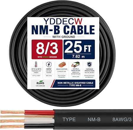 Amazon.com: Southwire 63949221 8/3 Romex™ Type Nm-B W/g Non