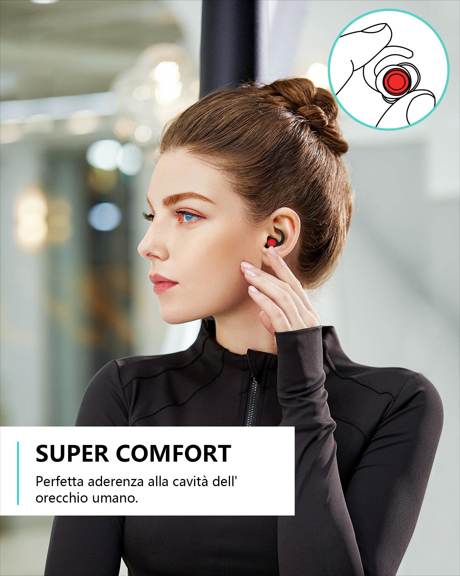 SUPCEAT Silicone Tappi Orecchie per Dormire, 2 Paia Tappi per le Orecchie Antirumore Lavabili Riutilizzabili per Sonno Leggero Riduci i rumori, per Lavoro, Feste, Studio, Discoteca, Concerti