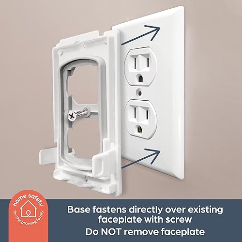 Miniatura 4 de Dreambaby Cubierta de enchufe de doble ajuste modelo L907 protector de enchufe eléctrico para estándar y decoración blanco 2 unidades paquete de 1