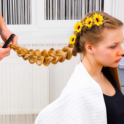 Miniatura 2 de 18 piezas de diadema de girasol, corona de girasol, hippie y girasol, horquillas de girasol para mujeres y niñas, boda, embarazo, fotografía,