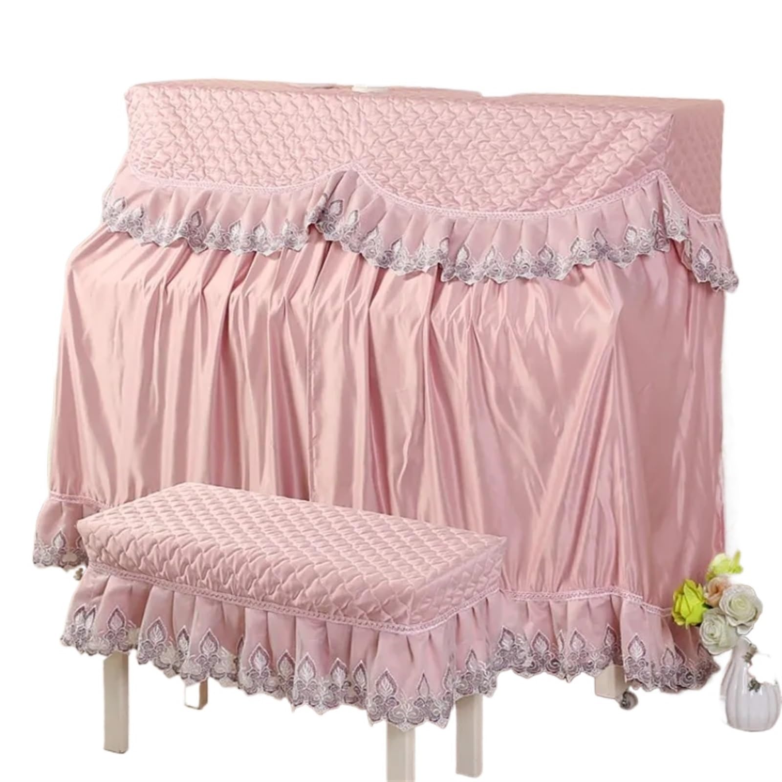 Copertura Per Pianoforte A Coda Copertura for pianoforte for in pizzo tinta unita semplice completa Decorazione for(3-pink,One)