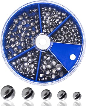205pcs/117pcs Fishing Weight Sinker 5 Sizes/6 Sizes Lead Weights