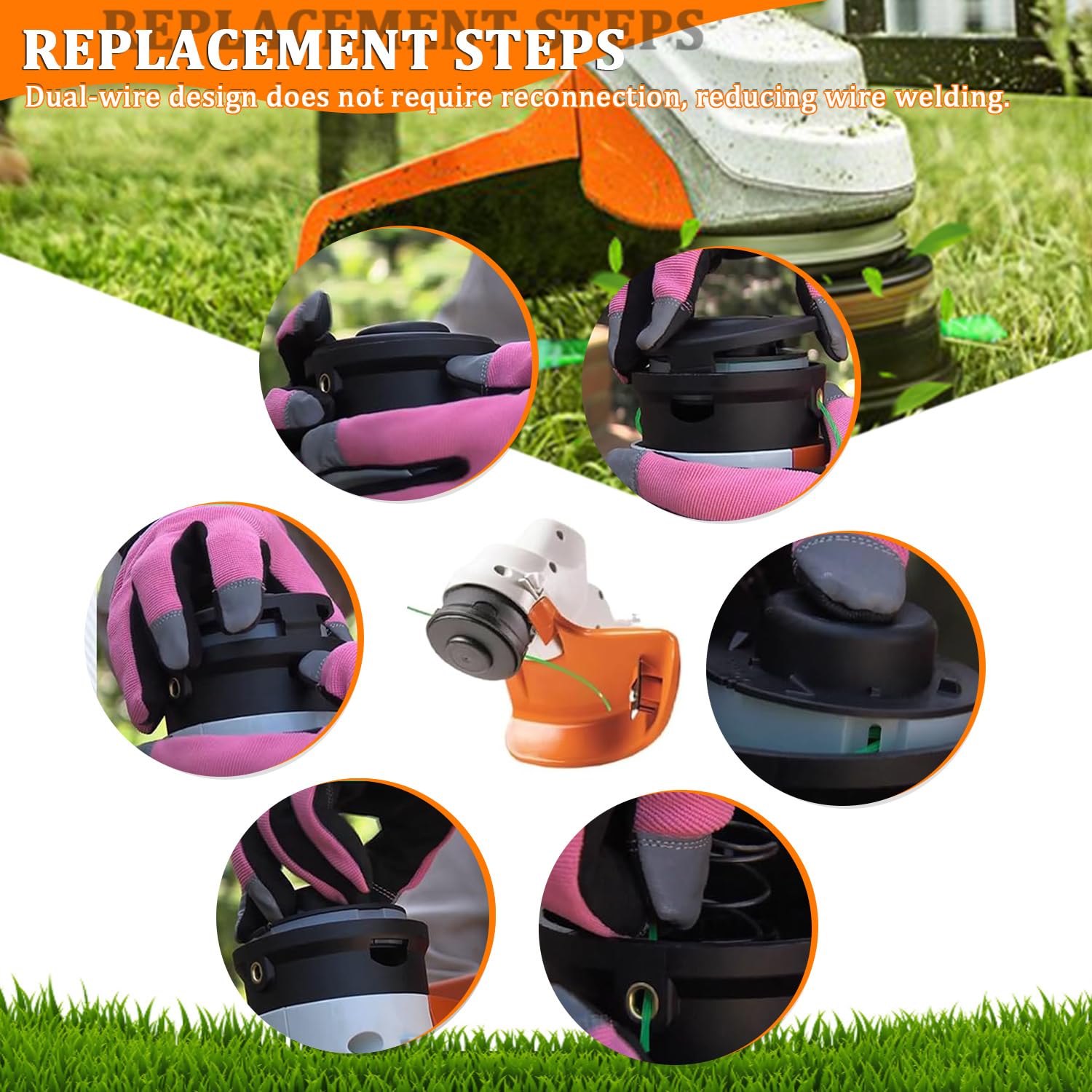 C2-2 Ersatz-Trimmerkopf für Stihl 40087102103 FSA 56 Unkrautfresserkopf, mit 3 Ersatzspule, 4008 710 4301