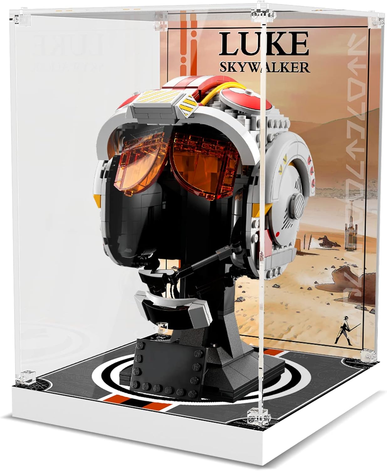 Acrylic Display Case for Lego 75327 Luke Skywalker (Red Five) Helmet Building Kit, Display Case ONLY, The Model NOT Included