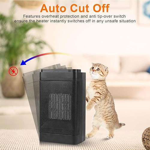 Miniatura 6 de Calentador eléctrico Smart Space, termostato/detección de temperatura/temporizador ajustable, calentamiento rápido, calentador de ventilador