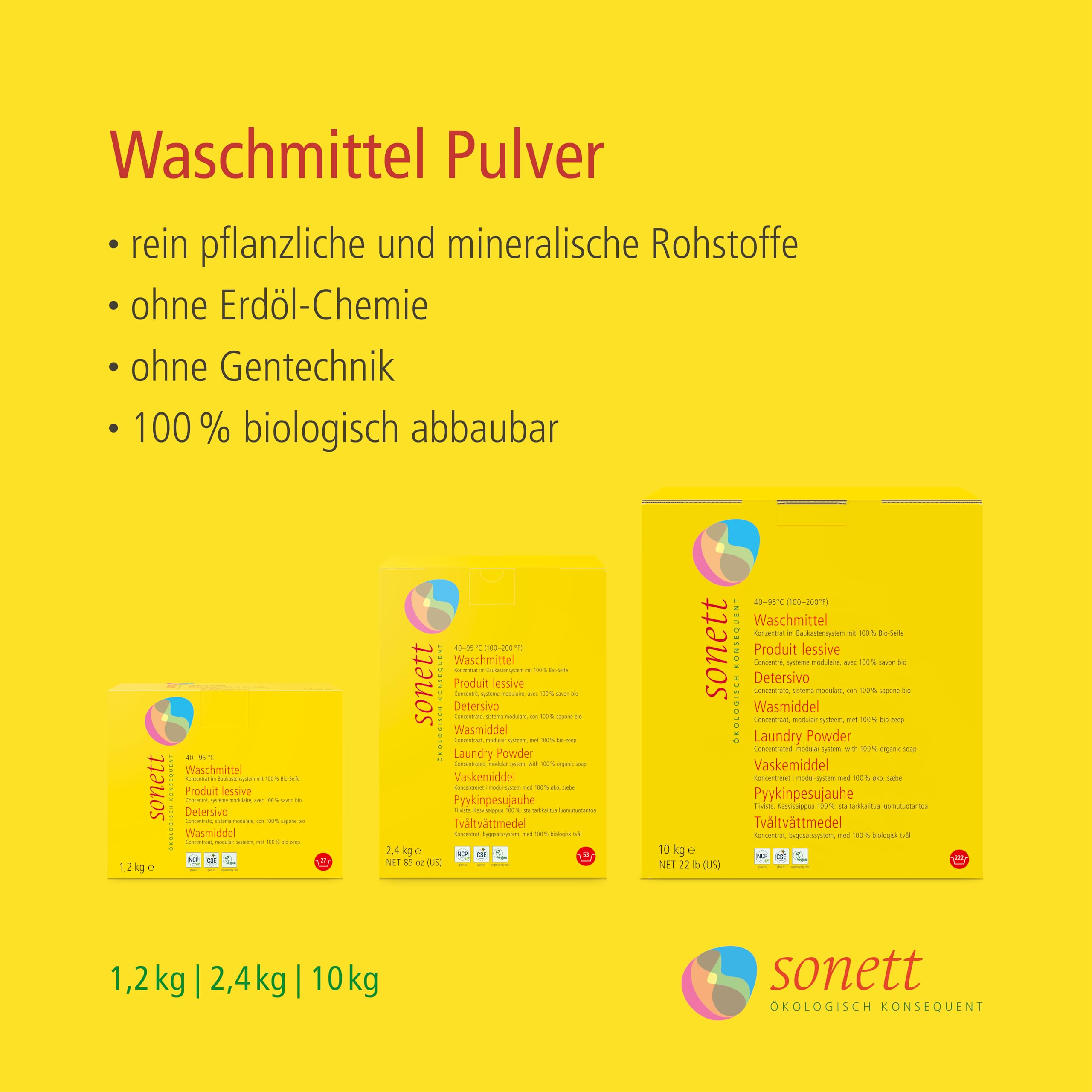 Sonett 6000 - Detergente en Polvo Sonett, 2,4 Kg