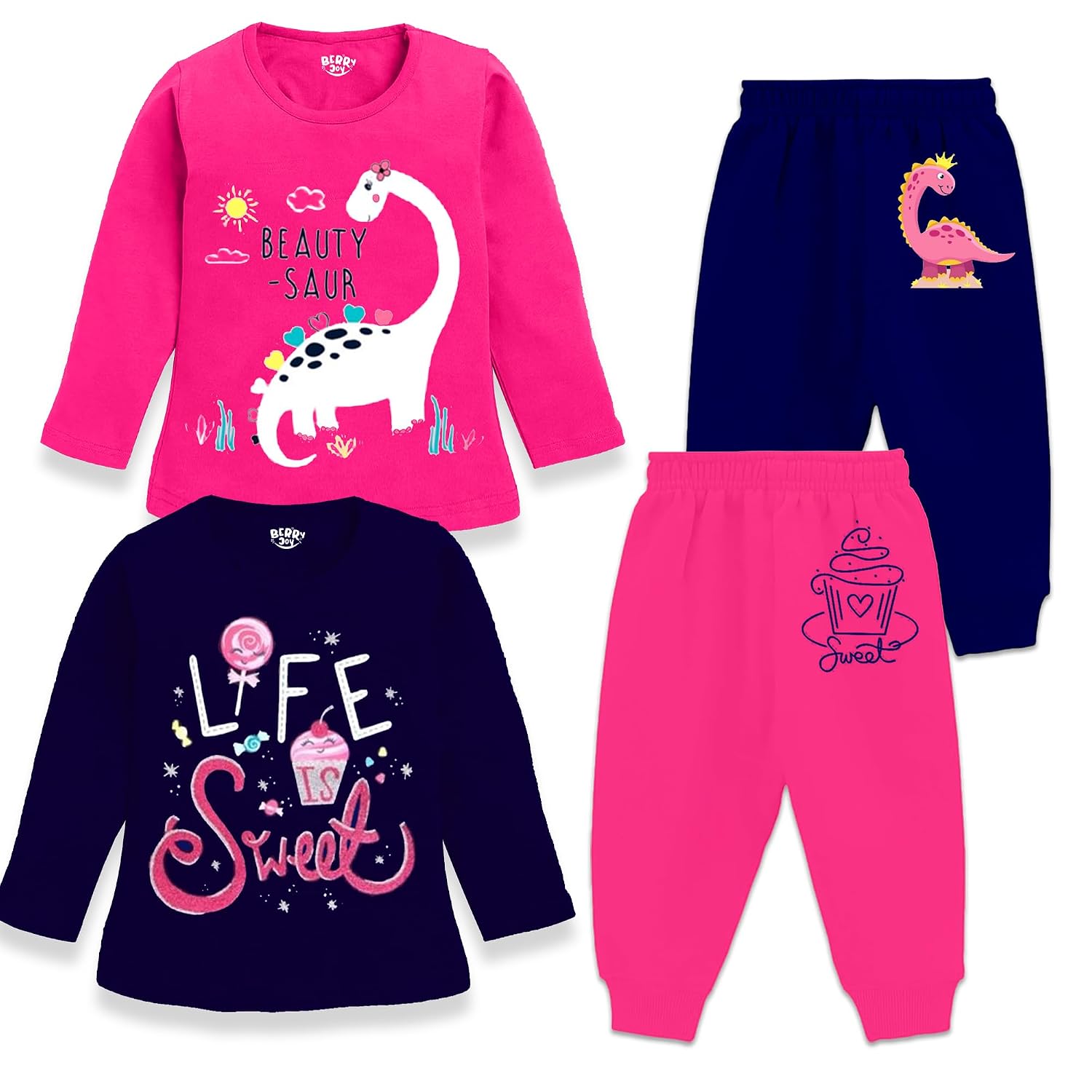 Berry Joy Kids Girls Tshirt and Pyjama Combo Set Pack of 2 - Review, Price and Buying Guide