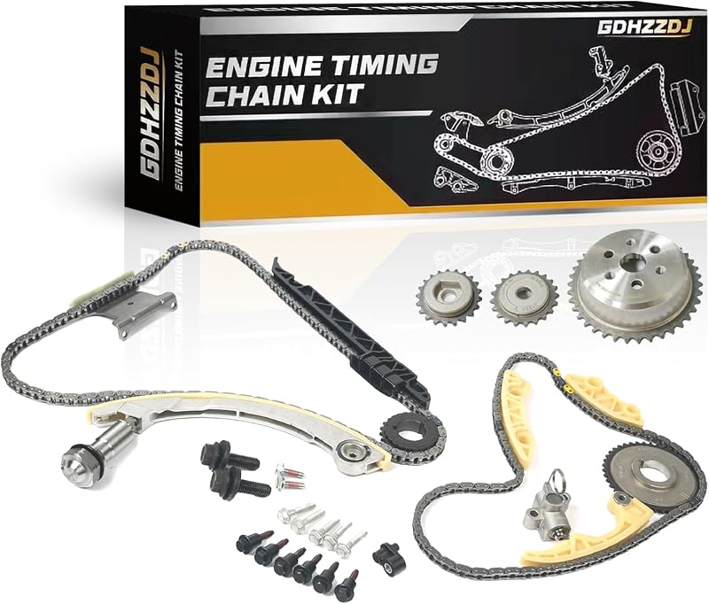 Kit de corrente de distribuição GDHZZDJ com engrenagens, tensionadores e guias para motores 2.4L – Conjunto