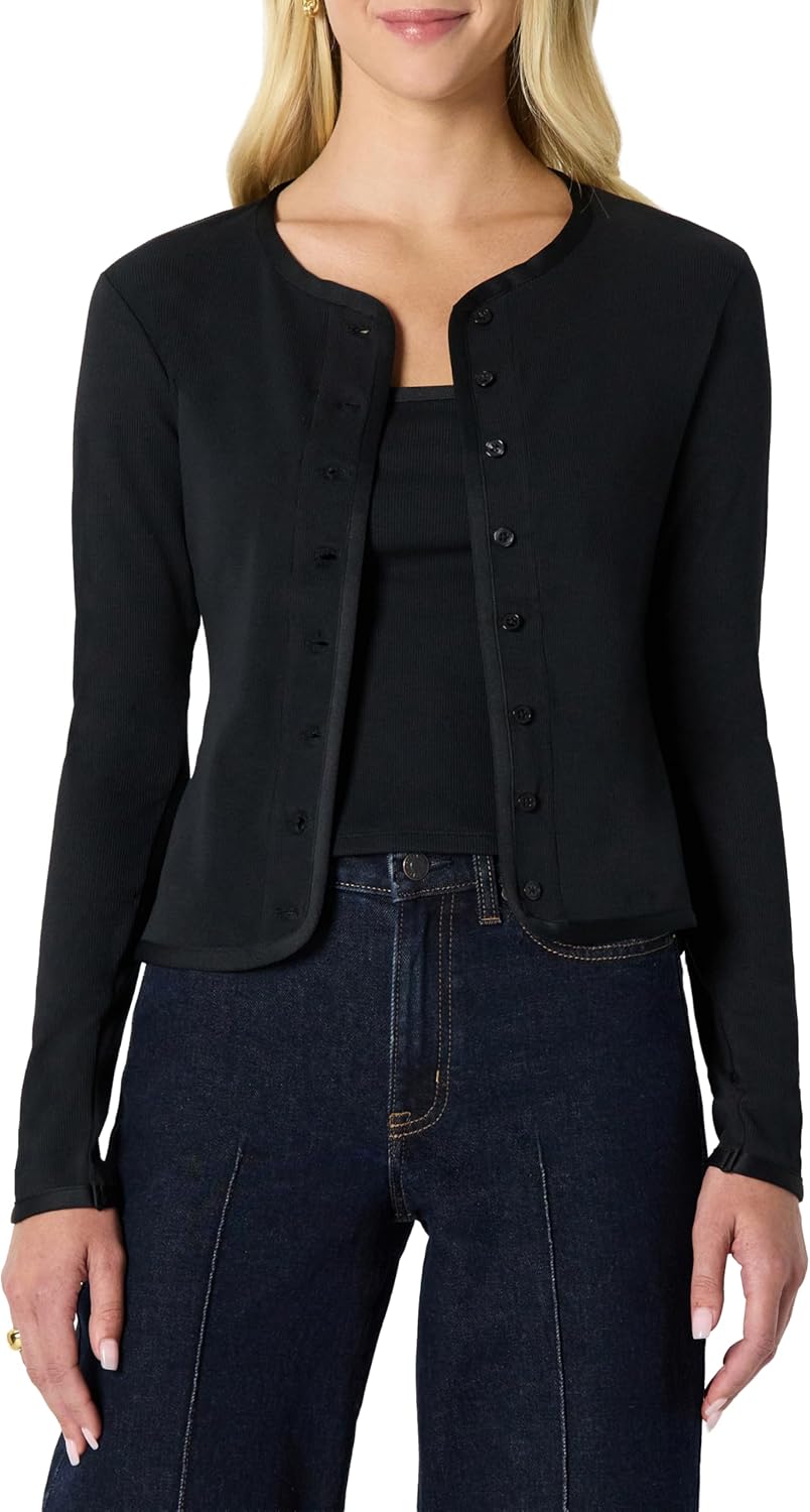 Slim-Fit Ribbed Cardigan & Cami Set with Removable Straps for Women Slim-Fit Ribbed Cardigan & Cami Set with Removable Straps for Women