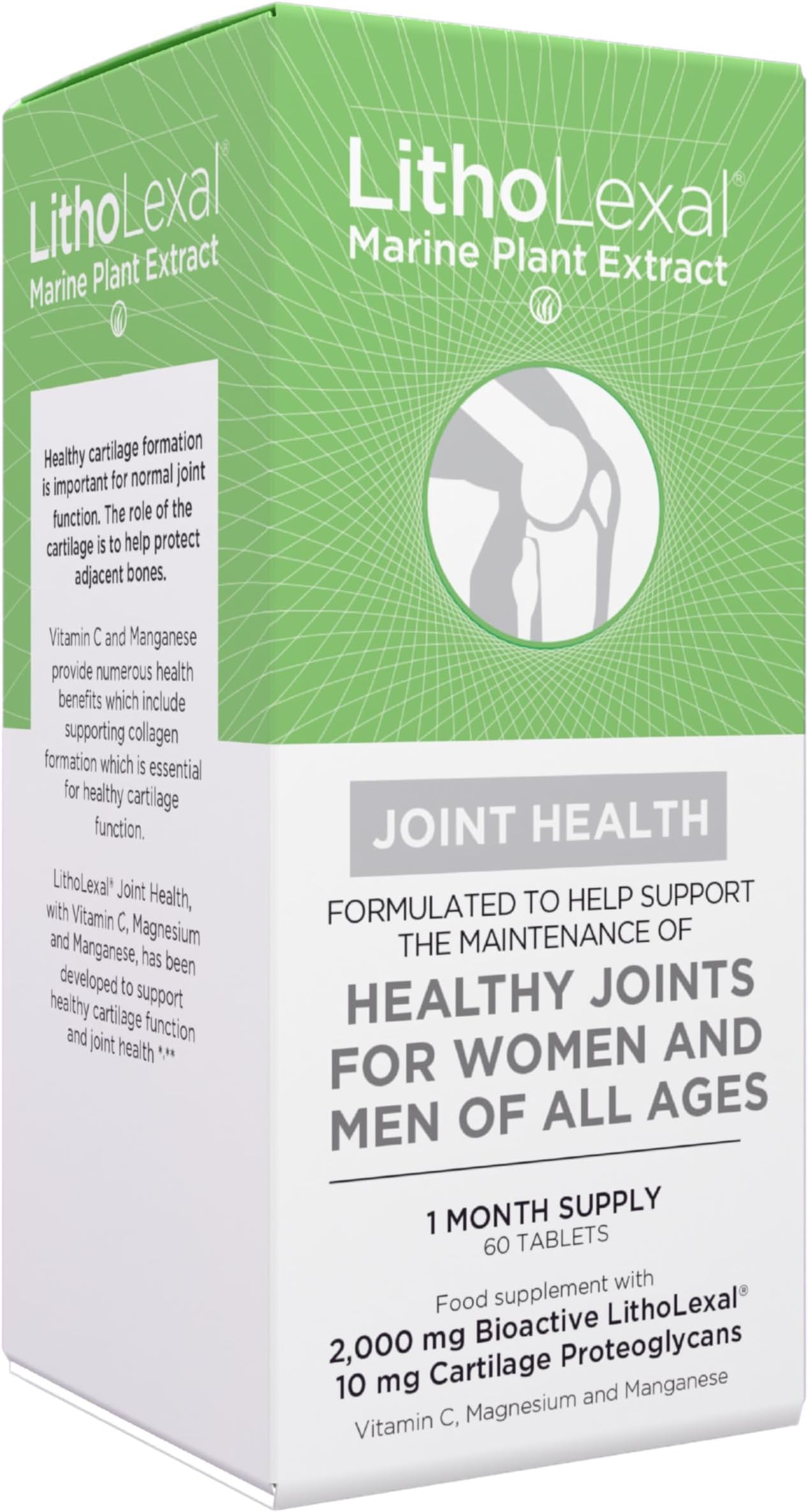 Joint Health 60 Tablets (1 Month Supply) Food Supplement with Plant-Based Calcium, Magnesium, Vitamins d and c and Manganese