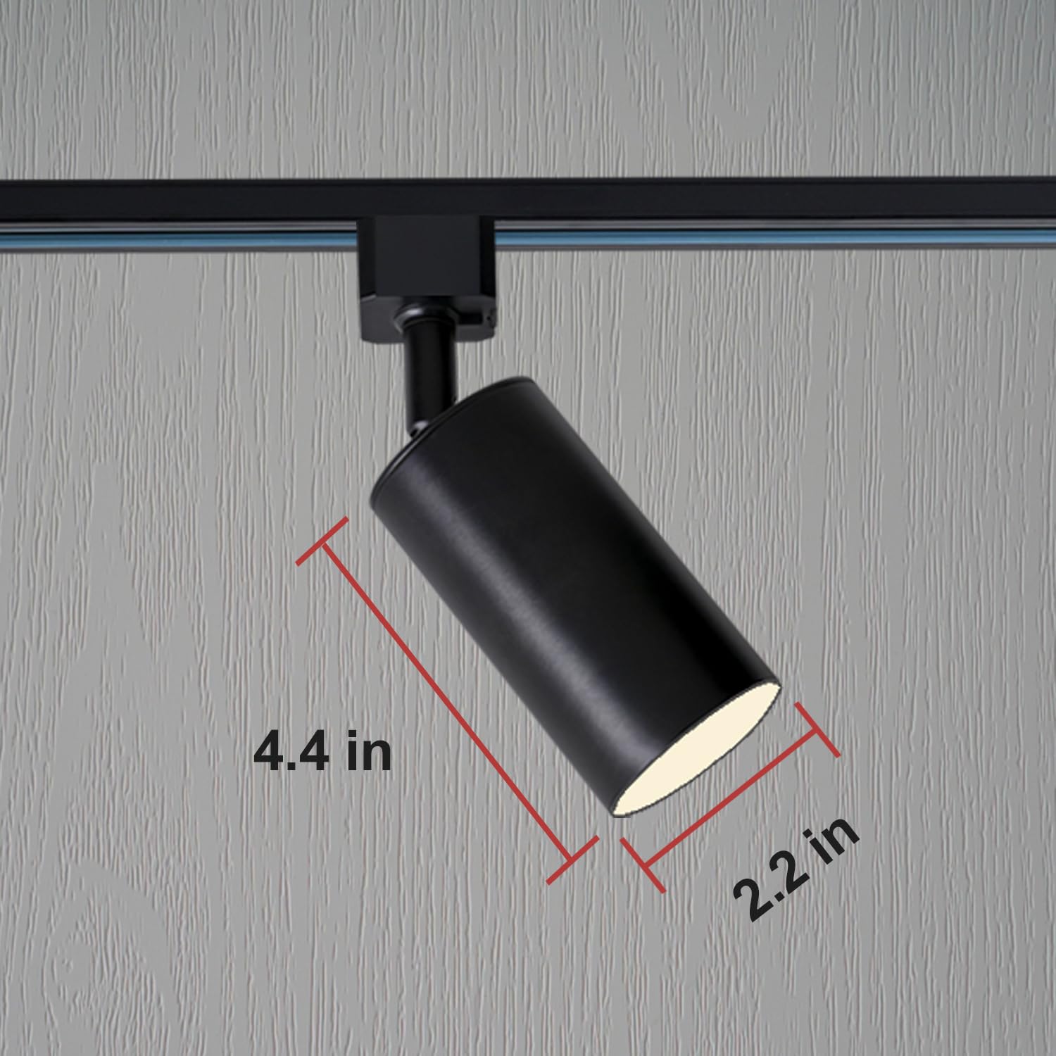 Cabezal de iluminación LED de riel, accesorios de repuesto de iluminación de riel tipo H, cabezal de luz de pista GU10 ajustable para rieles de riel tipo H, negro (sin bombillas) 4