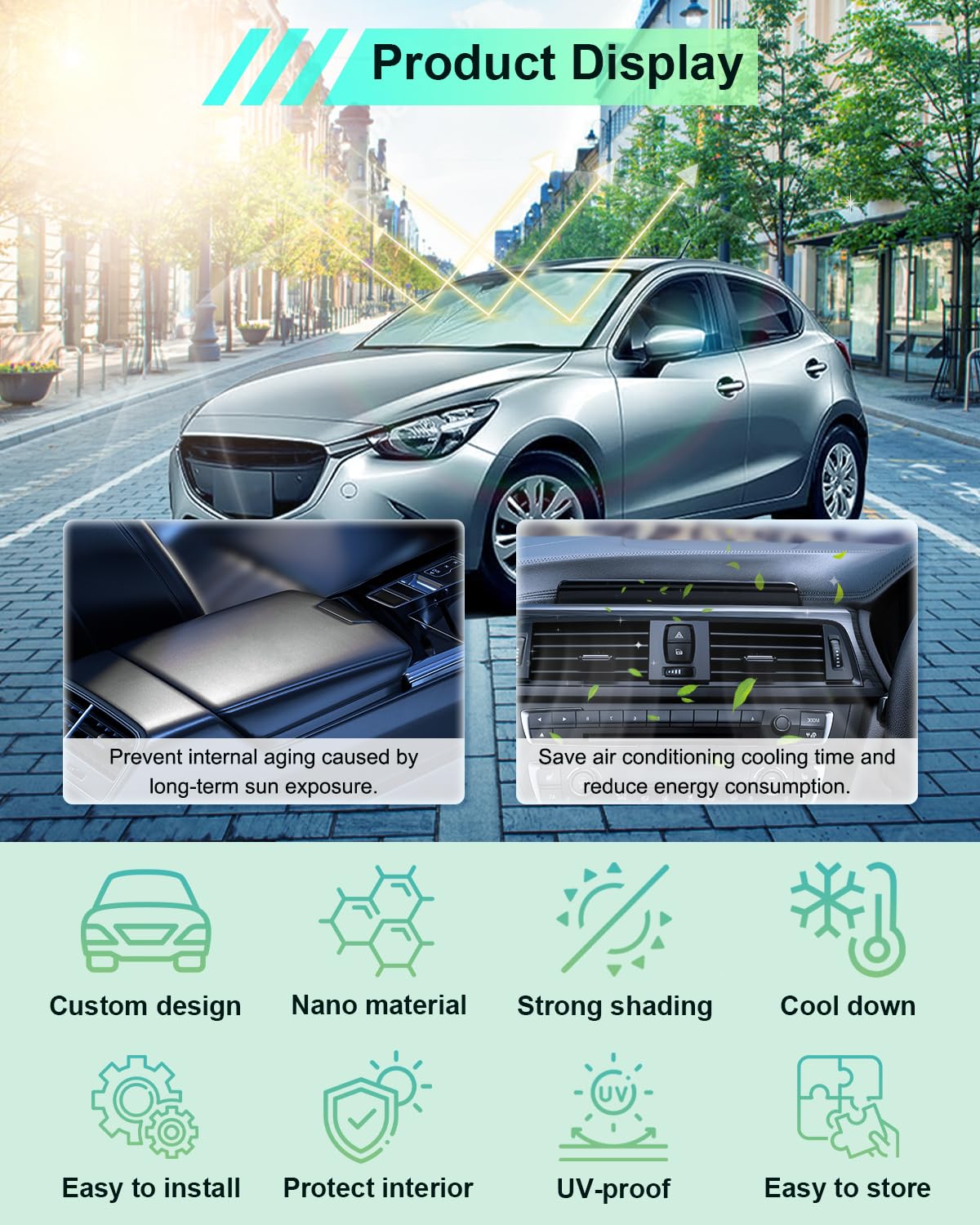 Full Covers Sunshades For Mazda 2 Demio DE DH 2008~2014 Hatchback Car Accessories Sun Protection Windshields Side Window Visor - 34