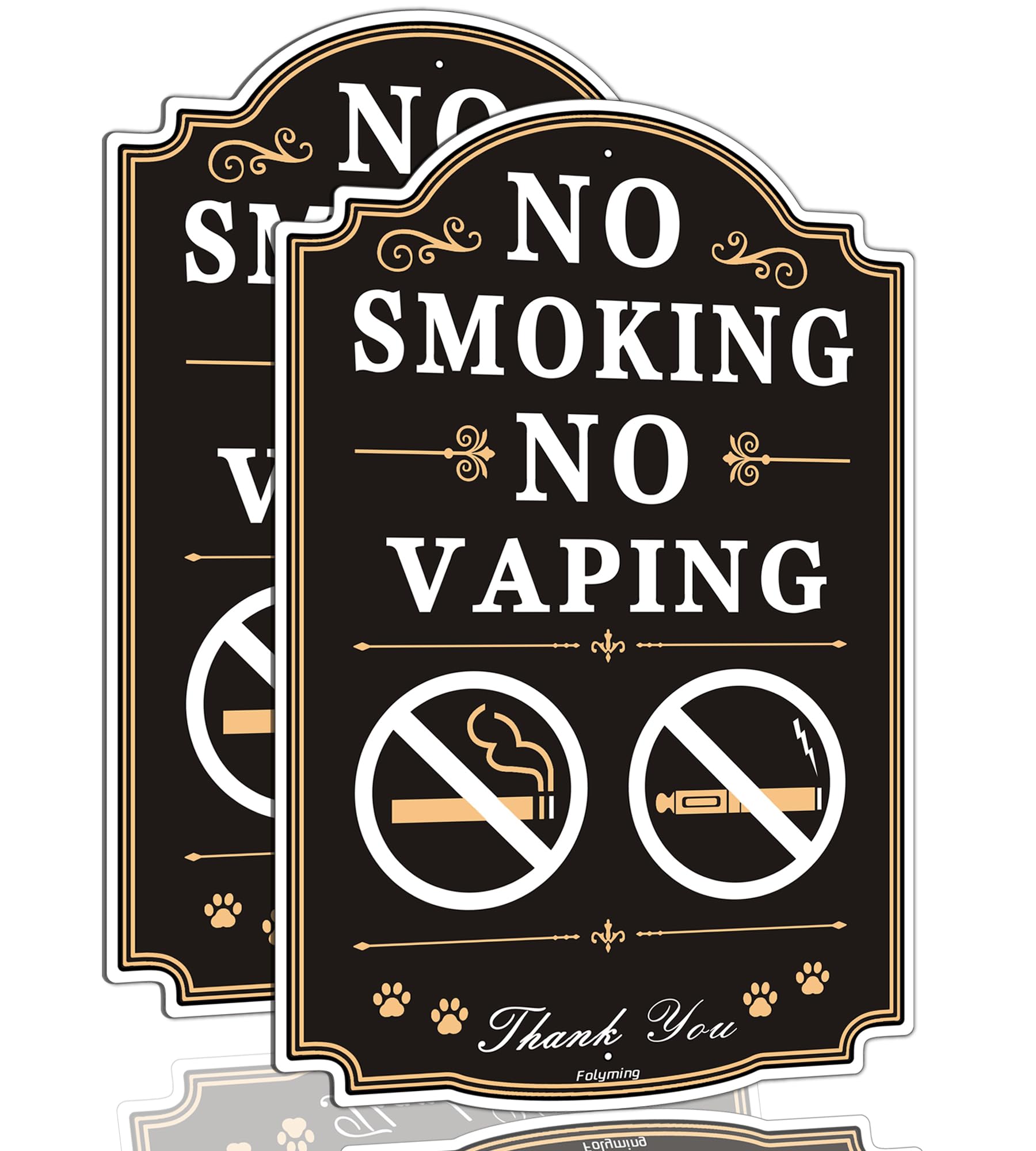 Photo 1 of No Smoking No Vaping Sign - 12 x 8" No Smoking Signs For Business Inside Prohibido Fumar No Vapor Sign For Outdoor Indoor Home Rust-Free Aluminum Weatherproof Easy to Install (2 Pack)