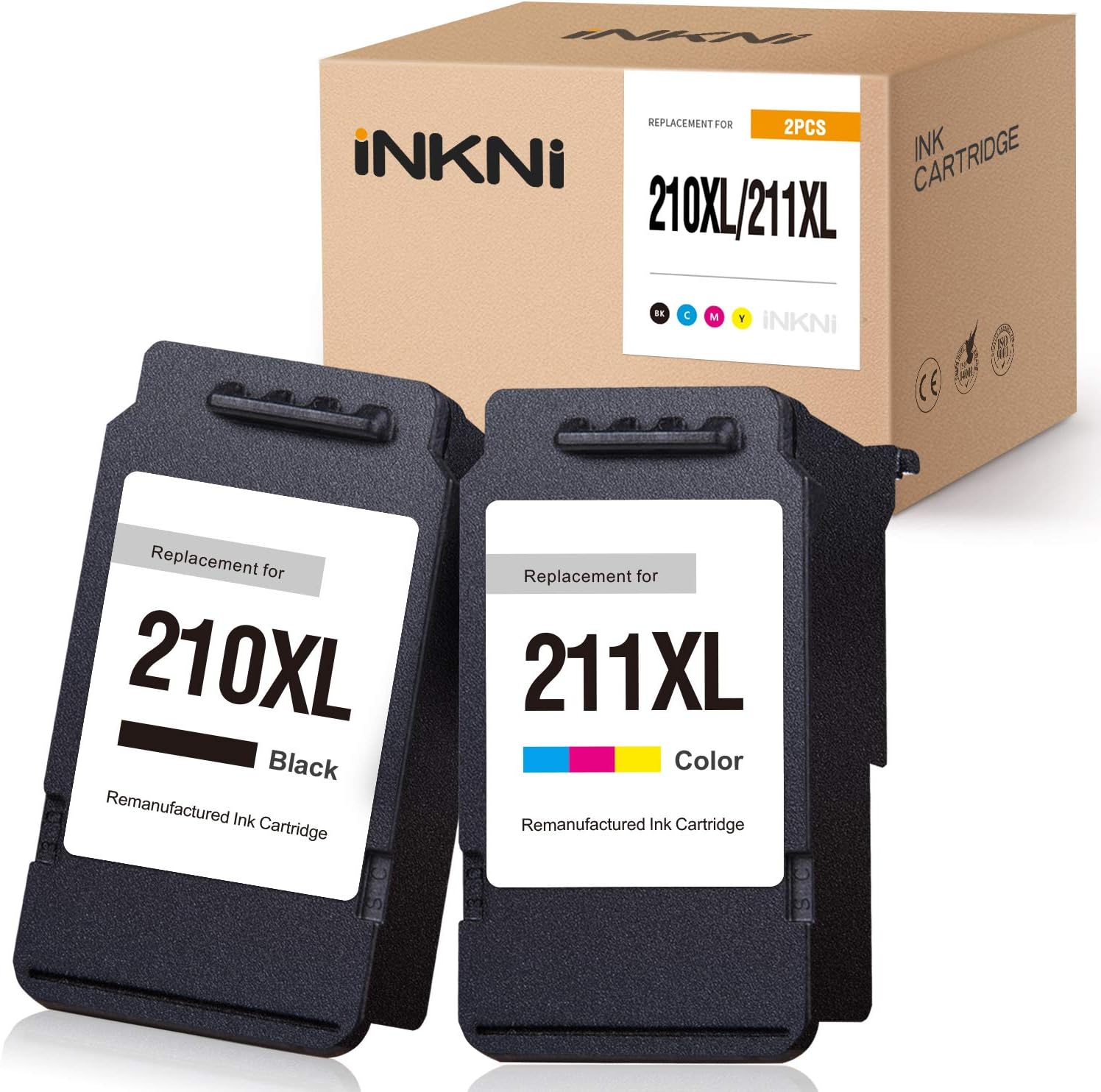 Bеѕt Cуbеr Mоndау 🔥 INKNI Remanufactured Ink Cartridge Replacement for Canon 210xl PG-210xl 211xl CL-211xl Ink Cartridges for Pixma IP2700 IP2702 MX360 MP230 MX330 MX340 MX350 MP250 MP270 MP280 Printer (Black Tri-Color)