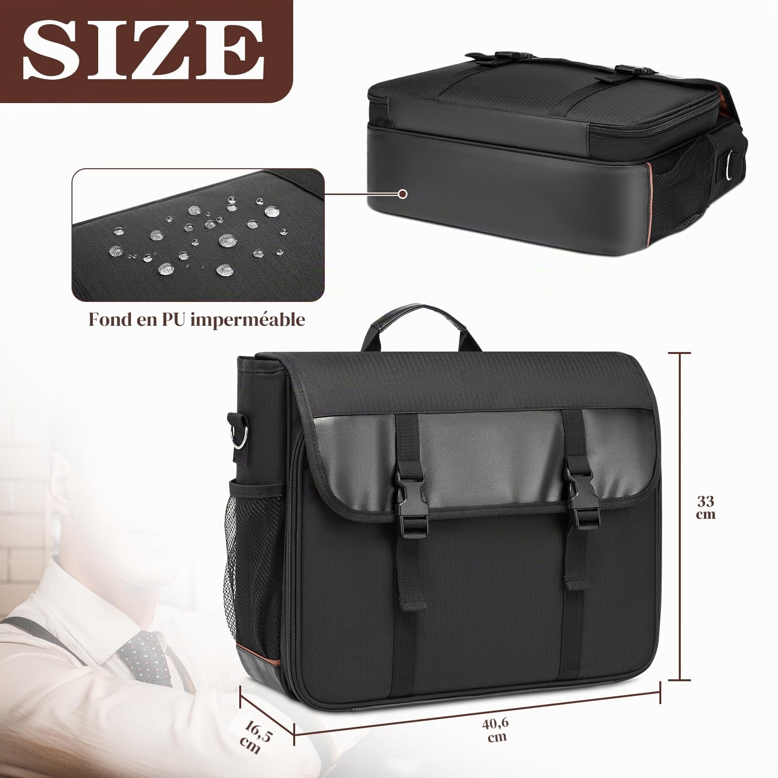 Sac de bartender pour shaker à cocktail, sac messenger avec compartiments rembourrés pour le kit de barman de voyage, sac à outils portable, parfait pour agitateurs à cocktail et shakers de
