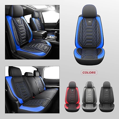 Miniatura 6 de FREESOO Juego completo de fundas de asiento para Toyota Tundra 2007-2021, compatible con Tundra Crewmax Cab, fundas de asiento de camión